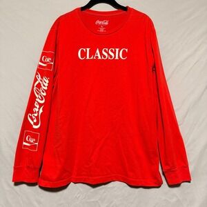 CocaCola Classic Signature Red Logo Crew Neck Long Sleeve T- Shirt Top Size XL
